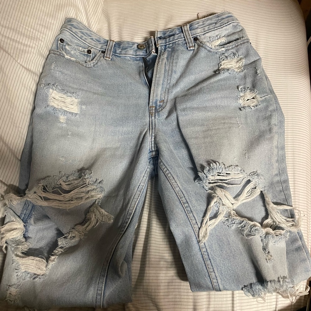 Abercrombie and Fitch Annie High Rise Girlfriend Jeans